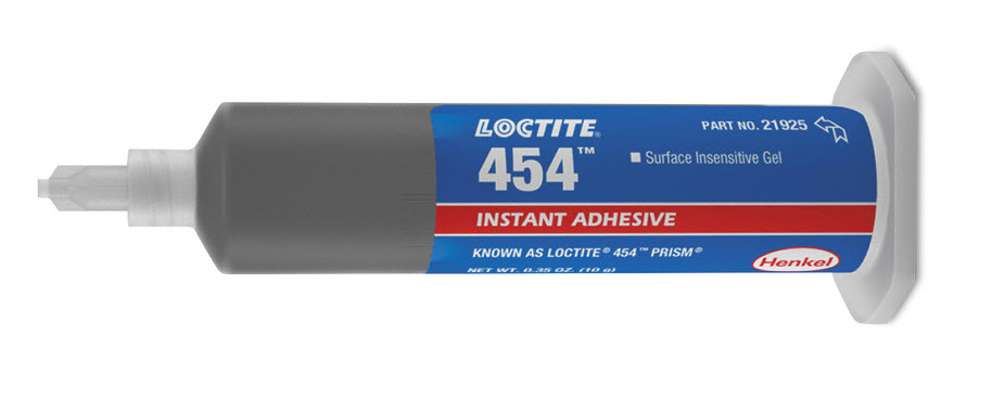 Henkel 21925 LOCTITE® 454™ PRISM® Clear Instant Adhesive Gel - 10 Gram (0.35 oz) Syringe - 9/Pack