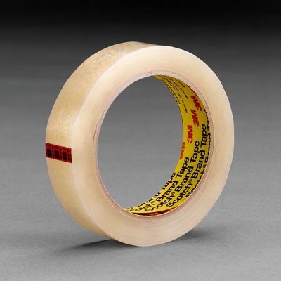 3M™ 051131-06681 Scotch® 600 Clear 2.3 Mil High Clarity Light-Duty Packaging Tape - 1" x 72 Yard Roll - 36/Case