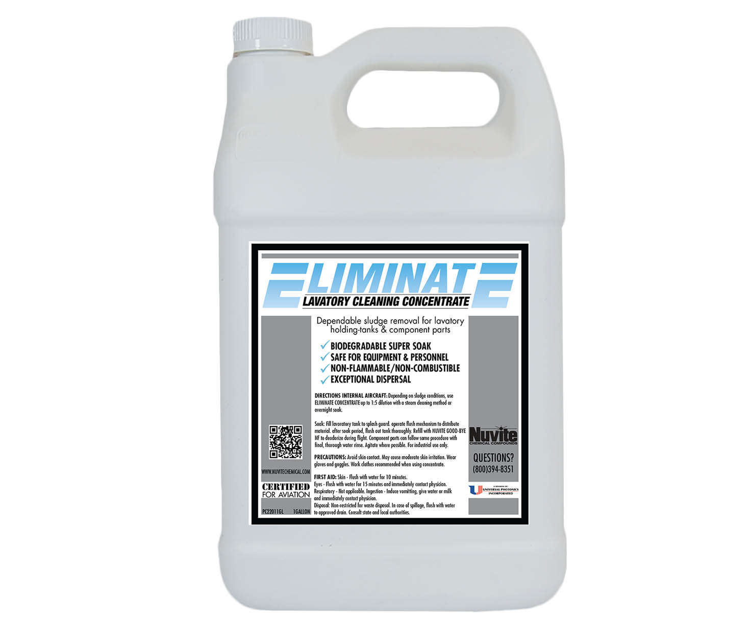 Nuvite® Eliminate Aircraft Lavatory Cleaning Concentrate - Quart Bottle - 12/Case