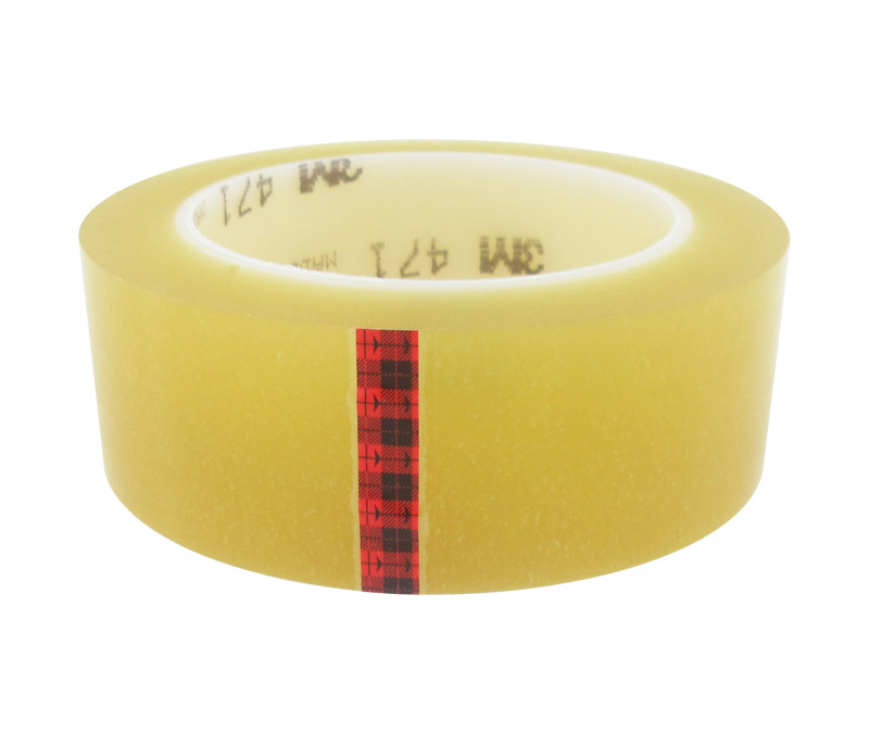 3M™ 021200-07234 Transparent 471 Vinyl 5.2 Mil Tape - 1-1/2" x 36 Yard Roll - 24/Pack