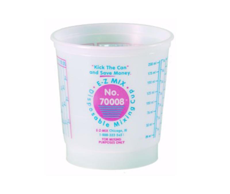 E-Z MIX® 70008 Plastic 1/2-Pint Disposable Graduated Display Paint Mixing Cup - Box of 100