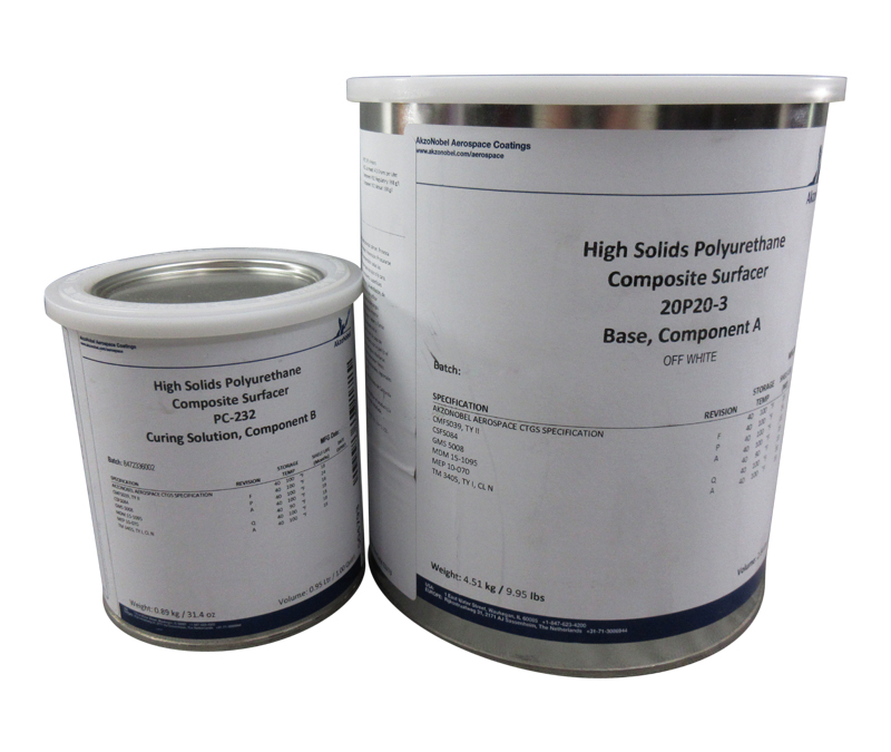 AkzoNobel 20P20-3/PC-232 Off-White CMFS039 Type II / MEP 10-070 Spec Sandable Polyurethane Composite Surfacer - 1 Gallon Kit