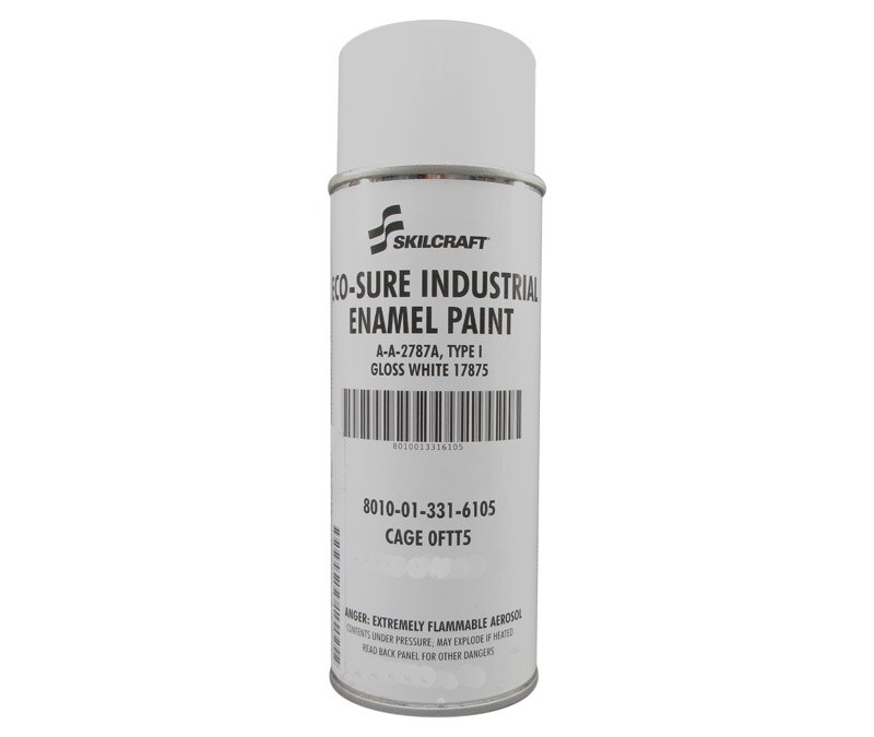 Skilcraft® 0674-170 ECO SURE® FS 17875 Gloss White A-A-2787A Type I Spec Industrial Enamel Paint - 11 oz Aerosol Can