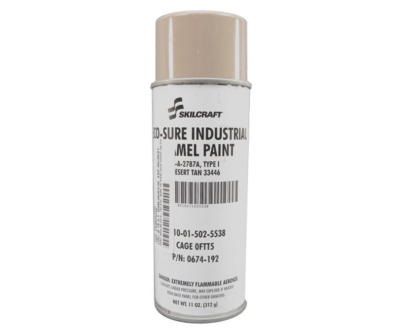 Skilcraft® 0674-192 ECO SURE® FS 33446 Gloss Desert Tan A-A-2787A Type I Spec Industrial Enamel Paint - 11 oz Aerosol Can