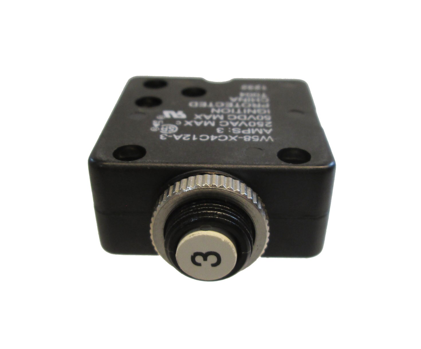 Potter & Brumfield W58-XC4C12-A3 Push to Reset Thermal Circuit Breaker - 3 AMP
