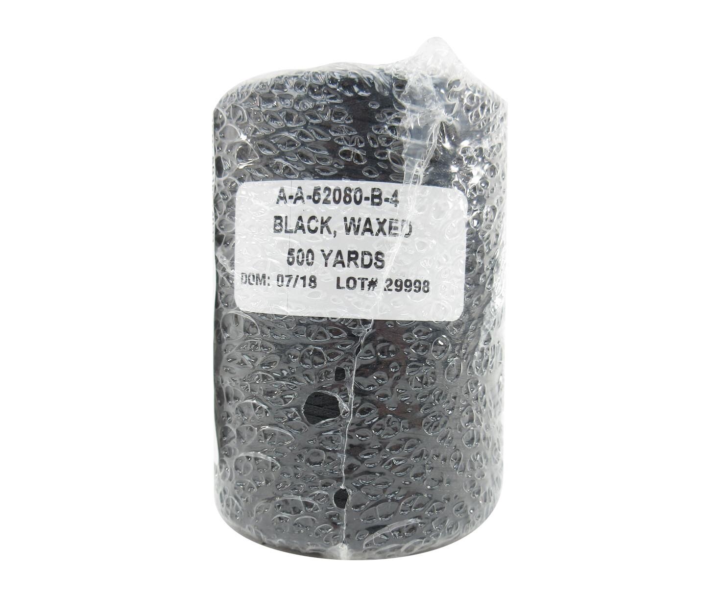 Military Specification A-A-52080-B-4 Black Nylon/Waxed Finish Tape, Lacing & Tying Cord - 500 Yard Spool