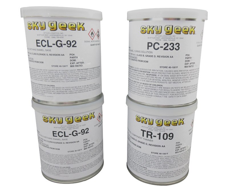 AkzoNobel Eclipse® ECL-G-92/PC-233/TR-109 Black FS#17038 BAC 701 BMS10-60 Type I & II Class B Grade D Spec Polyurethane Enamel Topcoat - 4-Quart Kit