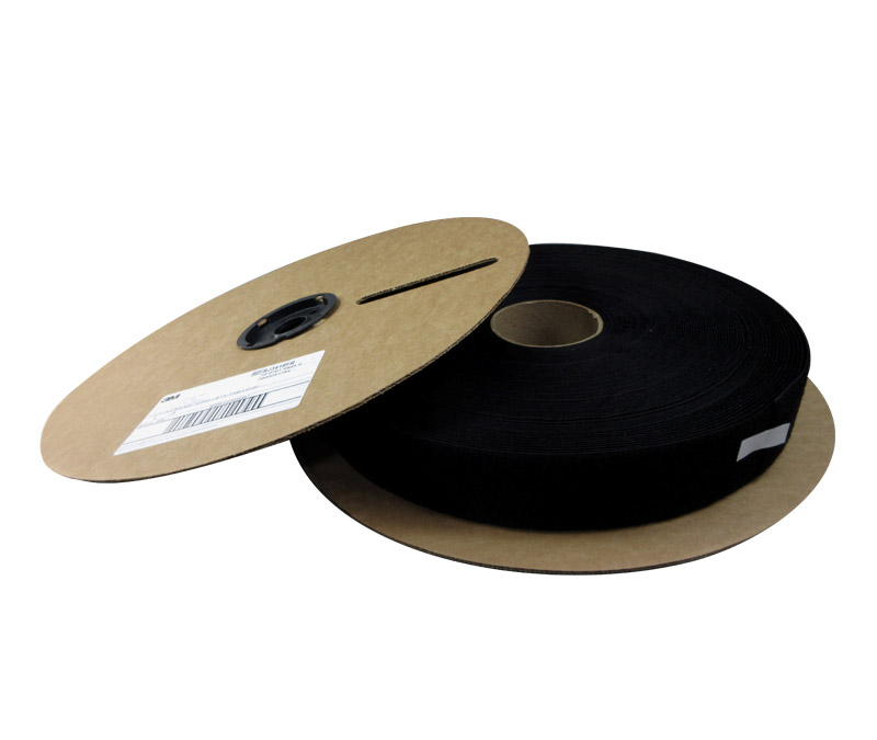 3M™ 021200-63358 Scotchmate™ SJ3418FR Black Flame Resistant Loop Fastener - 2" x 0.12" x 50 Yard Roll