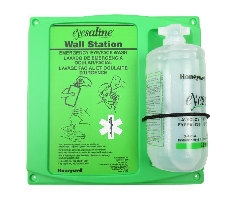 Honeywell North® 32-000461-0000 Eyesaline® Single 32 oz Bottle Eye/Face Wash Wall Station