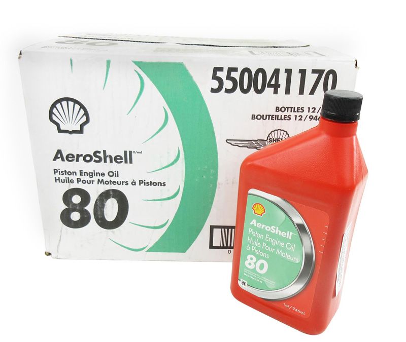 AeroShell™ Oil 80 SAE Grade 40 Mineral Aircraft Piston Engine Oil - 6 Quart/Case