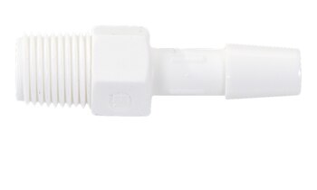Eldon James A2-4WN White Nylon 1/8-27 NPT to 1/4" Insert Fitting