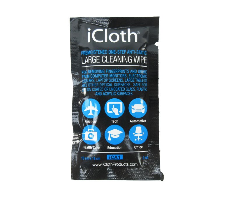 iCloth iCA100 Avionics Touchscreen Cleaning Wipes - Box of 100