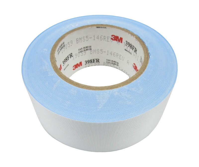 3M™ 021200-96672 White 398FR Glass 7 Mil Cloth Tape - 2" x 36 Yard Roll