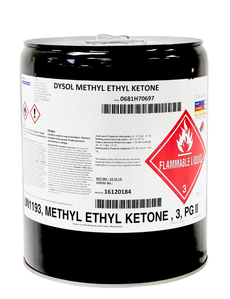 ASTM International ASTM D740-11 Type I Clear Methyl Ethyl Ketone Solvent - 5 Gallon Pail