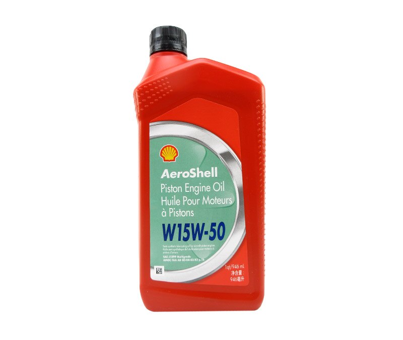 AeroShell™ Oil 15W-50 Semi-Synthetic Aircraft Piston Engine Oil - Quart Bottle