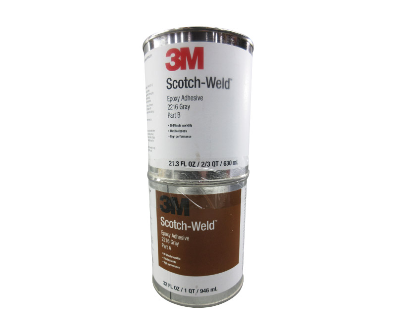 3M™ 021200-20356 Scotch-Weld™ 2216 B/A Gray Epoxy Adhesive - 946 mL (Quart) Kit