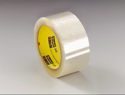 3M™ 021200-72368 Scotch® 373 Clear 2.5 Mil Box Sealing Tape - 48 mm x 50 m Roll