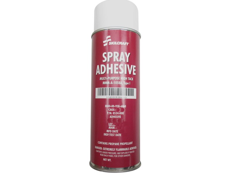 Skilcraft® 0534-000 SO-SURE® Amber MMM-A-1058A Type I Spec Rubber Base Spray Adhesive - 17 oz Aerosol Can