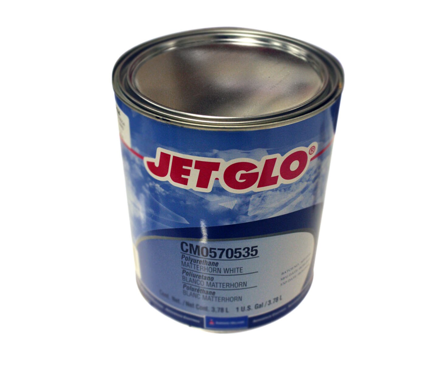 JET GLO® CM0570535 Matterhorn White Polyester Urethane Topcoat Paint - Gallon