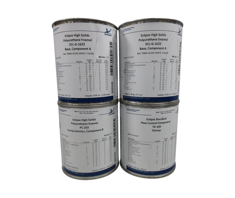 AkzoNobel Eclipse® ECL-G-1622/PC-233/TR-109 White BAC70846 BMS10-60 TY I&II CL B GR D Spec Polyurethane Enamel Topcoat - 4 Quart Kit