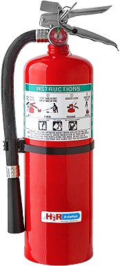 H3R Aviation Model B369 Red 9.0 lb UL Rating 10B:C Halon 1211 Flight line/Ramp Fire Extinguisher