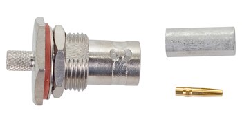 TE Connectivity 5225398-6 Brass/Nickle RG-142, RG-142A, RG-142B BNC Female Straight Connector, Plug, Electrical