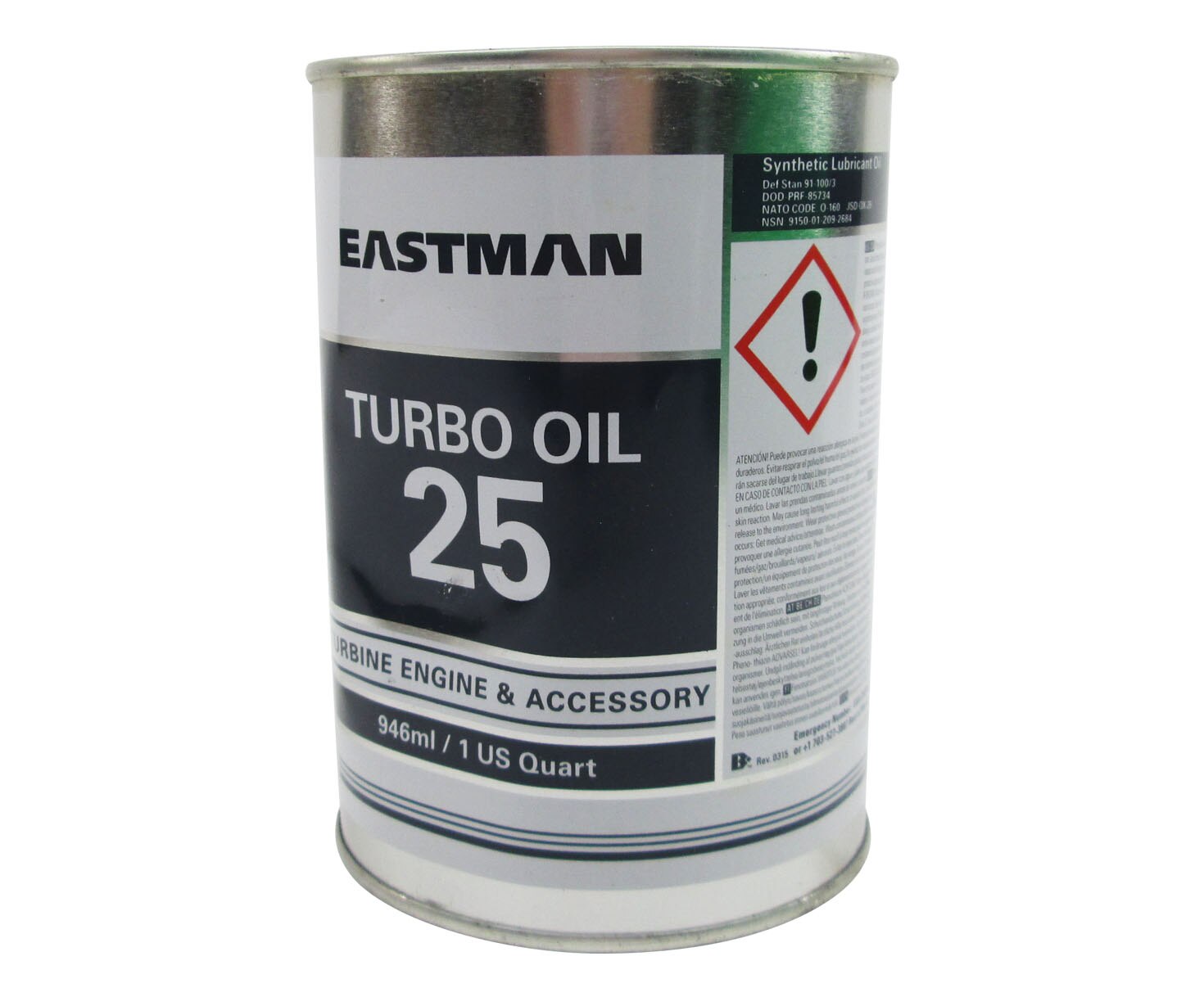 Eastman™ Turbo Oil 25 DOD-PRF-85734A Spec Helicopter Transmission Lubricating Oil - Quart Can