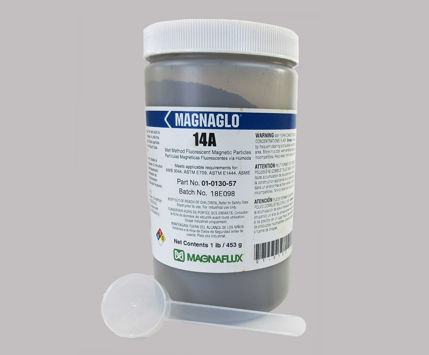MAGNAFLUX® 01-0130-71 MAGNAGLO® 14A Wet Method Fluorescent Magnetic Particles - 1 lb Jar