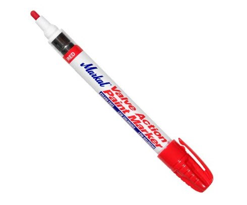 Markal 96822 Red Valve Action Paint Marker - 1/8" (3 mm) Mark Size