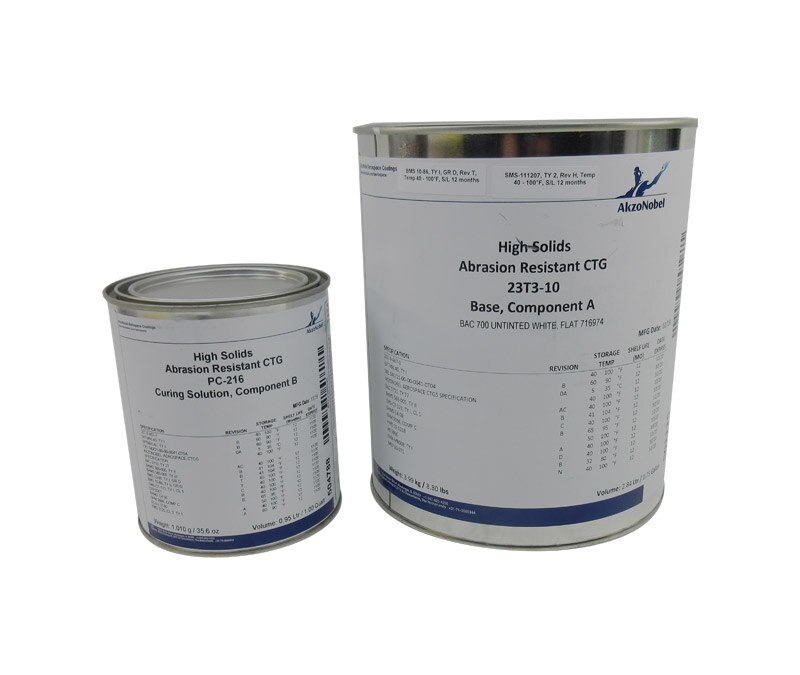AkzoNobel 23T3-10/PC-216 BAC 700 Flat White BMS 10-86 Type I, Grade D Spec Abrasion Resistant Polyurethane Coating - Gallon Kit