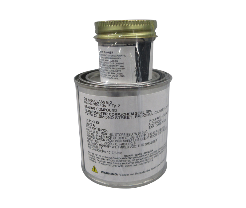 Flamemaster CS 3204 B-2 Gray AMS-S-8802 Type 2 Spec Integral Fuel Tank Sealant - 1/2 Pint (3.5 fl oz) Can Kit