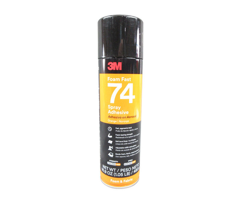 3M™ 021200-82242 Orange 74 Foam Fast Spray Adhesive - 480 Gram (16.9 oz) Aerosol Can