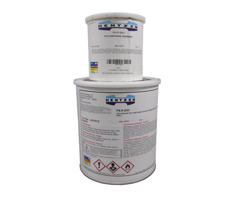 Hentzen Aerospace PS-6-G53/PH-37 FS 26280 Dark Gray Semi-Gloss High-Solids Polyurethane Topcoat - 3:1 Gallon Kit