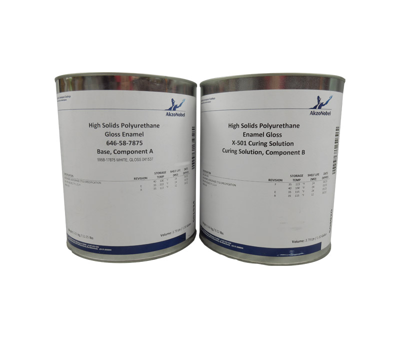 AkzoNobel 646-58-7875/X-501 FS#17875 White Chemical Resistant Military Polyurethane Topcoat - 2 Gallon Kit