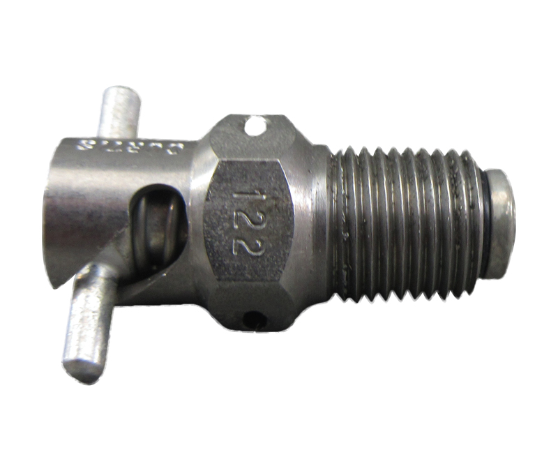 Curtis CCB-36750 Stainless Body/Brass Stem 1/8" NPT x .725 Long Spiral to Open/Turn to Lock Pipe Thread Fuel Drain Valve