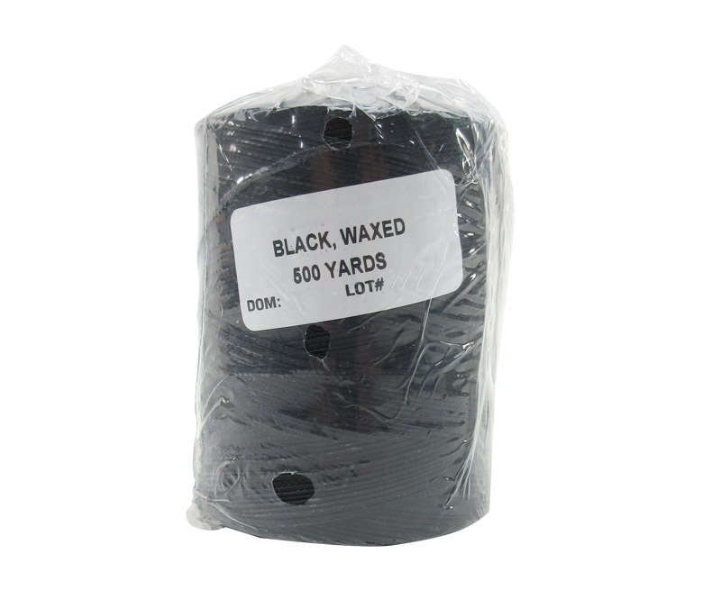 Military Specification A-A-52081-B-3 Black Polyester/Waxed Finish Tape, Lacing & Tying Cord - 500 Yard Spool