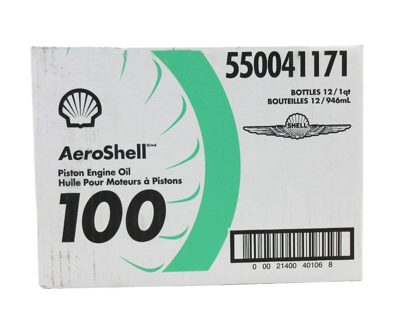 AeroShell™ Oil 100 SAE Grade 50 Mineral Aircraft Piston Engine Oil - 6 Quart/Case