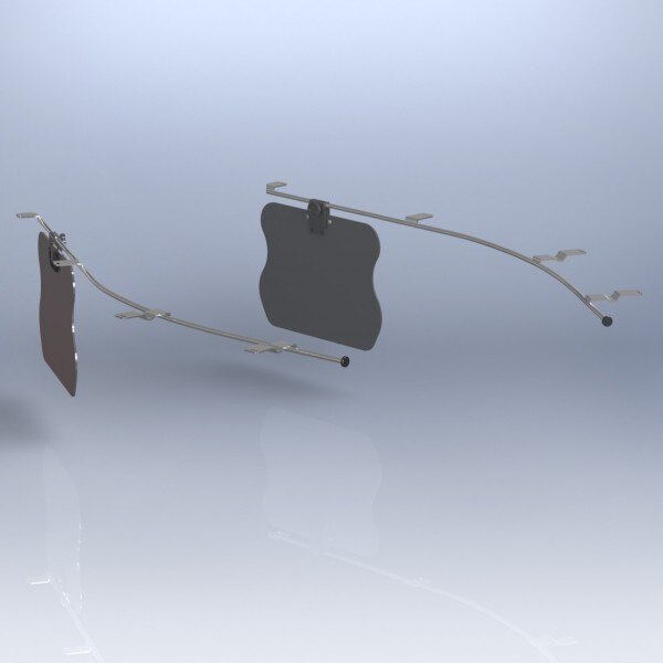 Rosen R1110000-003 Bombardier DeHaviland DHC-8-400 Notched Rail FAA-STC'd Complete Sunvisor System Kit