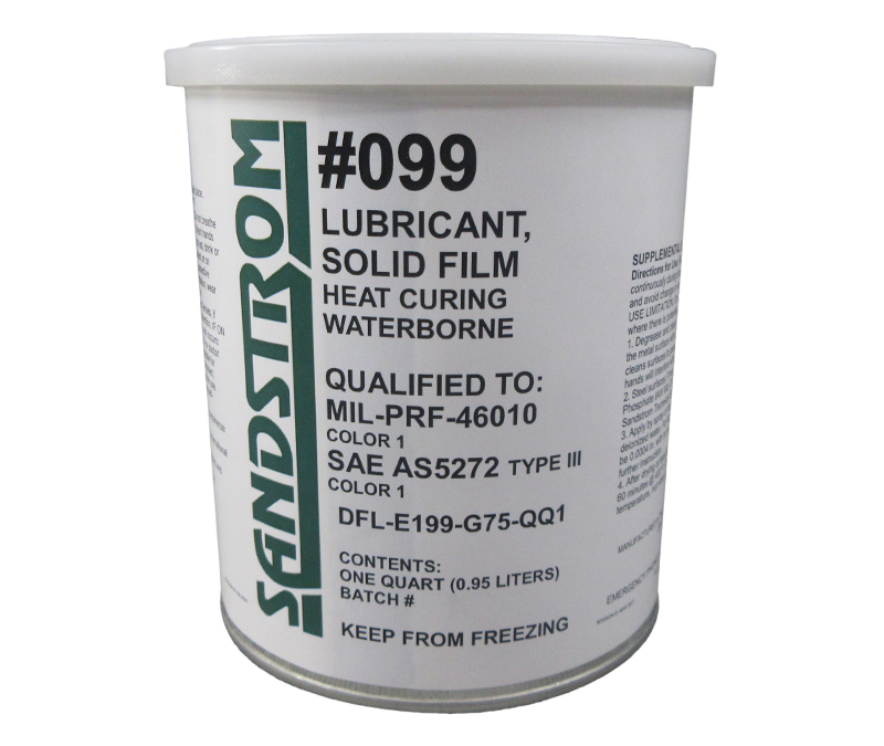 Sandstrom #099 Gray PWA36204B / MIL-PRF-46010H Color 1 Spec Heat Cure Solid Film Lubricant - Quart Can