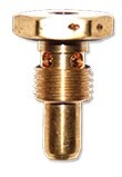 Curtis CCA-2900 Brass 1/2"-20 UNF x .192 Long Push to Open/Non-Locking Drilled Flush Mounted Fuel Valve