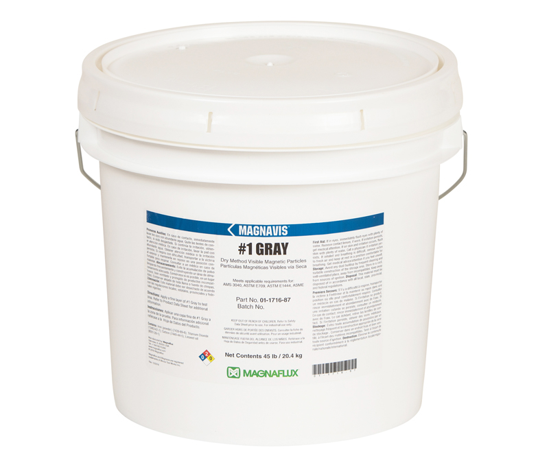 MAGNAFLUX® 01-1716-87 MAGNAVIS® #1 Gray Colored, Non-fluorescent Magnetic Particles - 45 lb Pail