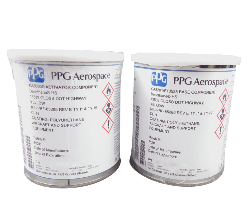 PPG® Desothane® CA8201/FS#13538 Yellow MIL-PRF-85285 Type I Spec High-Solid Polyurethane Topcoat - Quart Kit