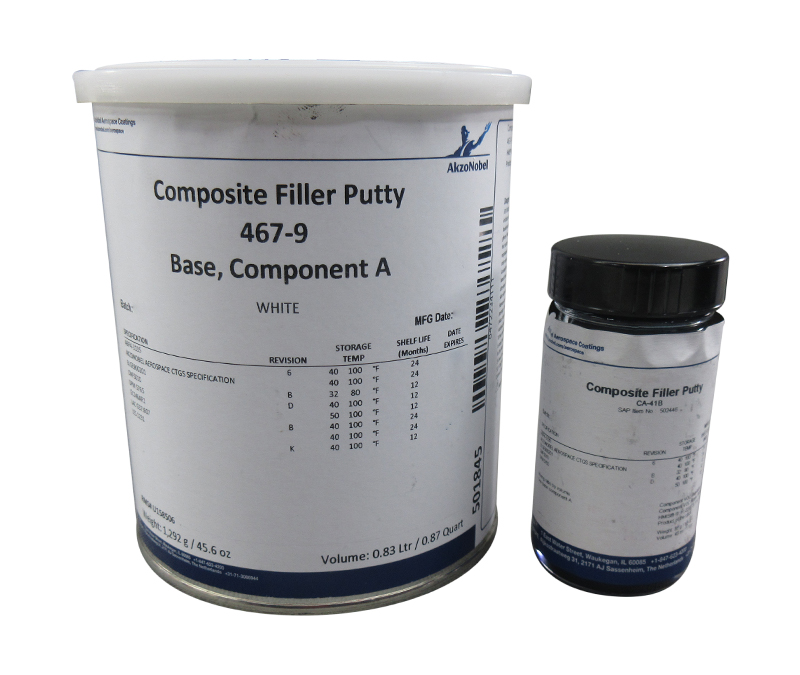 AkzoNobel 467-9/CA-41B White AkzoNobel Aerospace CTGS Spec High-Build Composite Filler Putty - 1-Quart Kit