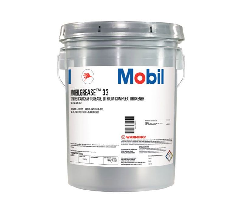 Mobilgrease™ 33 BMS 3-33B, Type 1 Spec Synthetic Aircraft Grease - 35 lb Pail