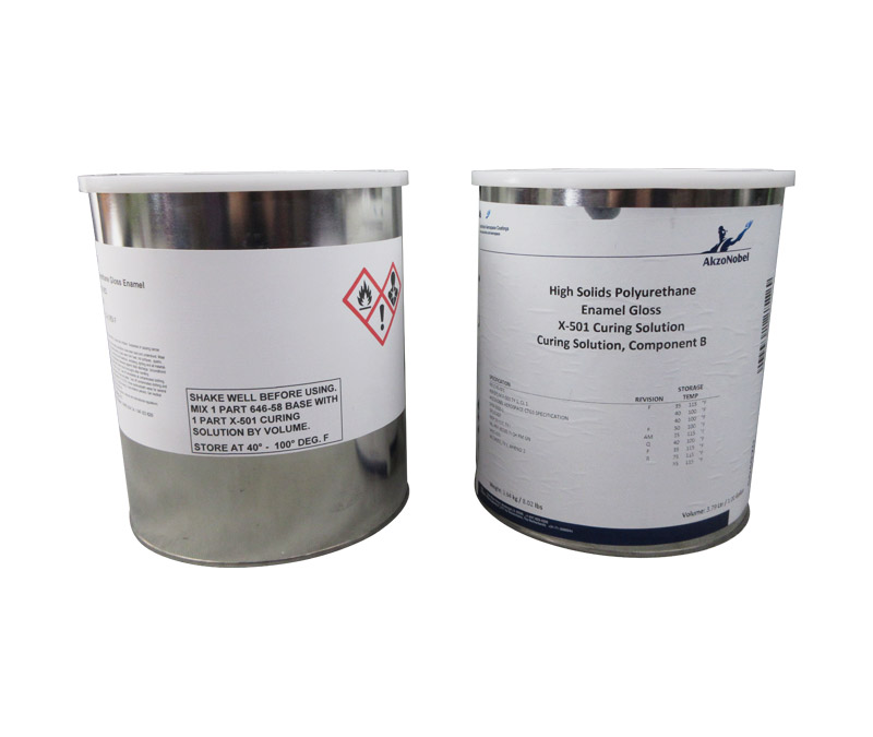 AkzoNobel 646-58-1136/X-501 FS#11136 Red MIL-PRF-85285E Type I Class H Spec Chemical Resistant Military Polyurethane Topcoat - 2 Gallon Kit