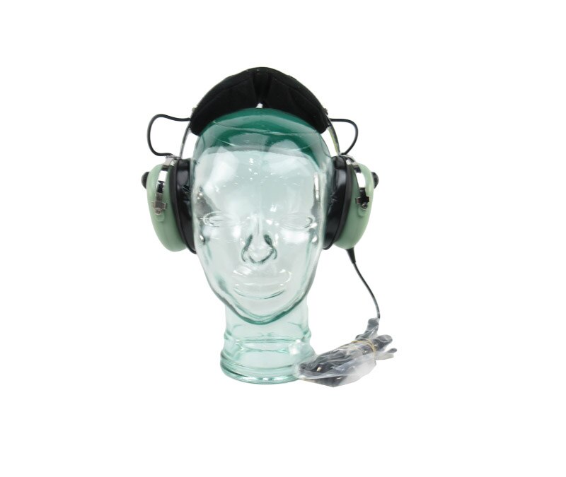 David Clark 12416G-18 Model 10S/DC Over-the-Head 6' Coil Cord 3.5 mm Stereo Plug Listen Only Computer Headset