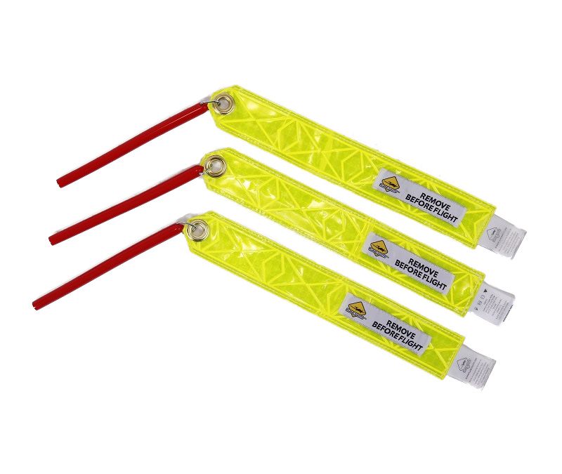 Plane Sights™ PSEMBSWC13 Reflective Yellow Round Style Embraer 100/300/500/650 Static Wick Covers - Pack of 3