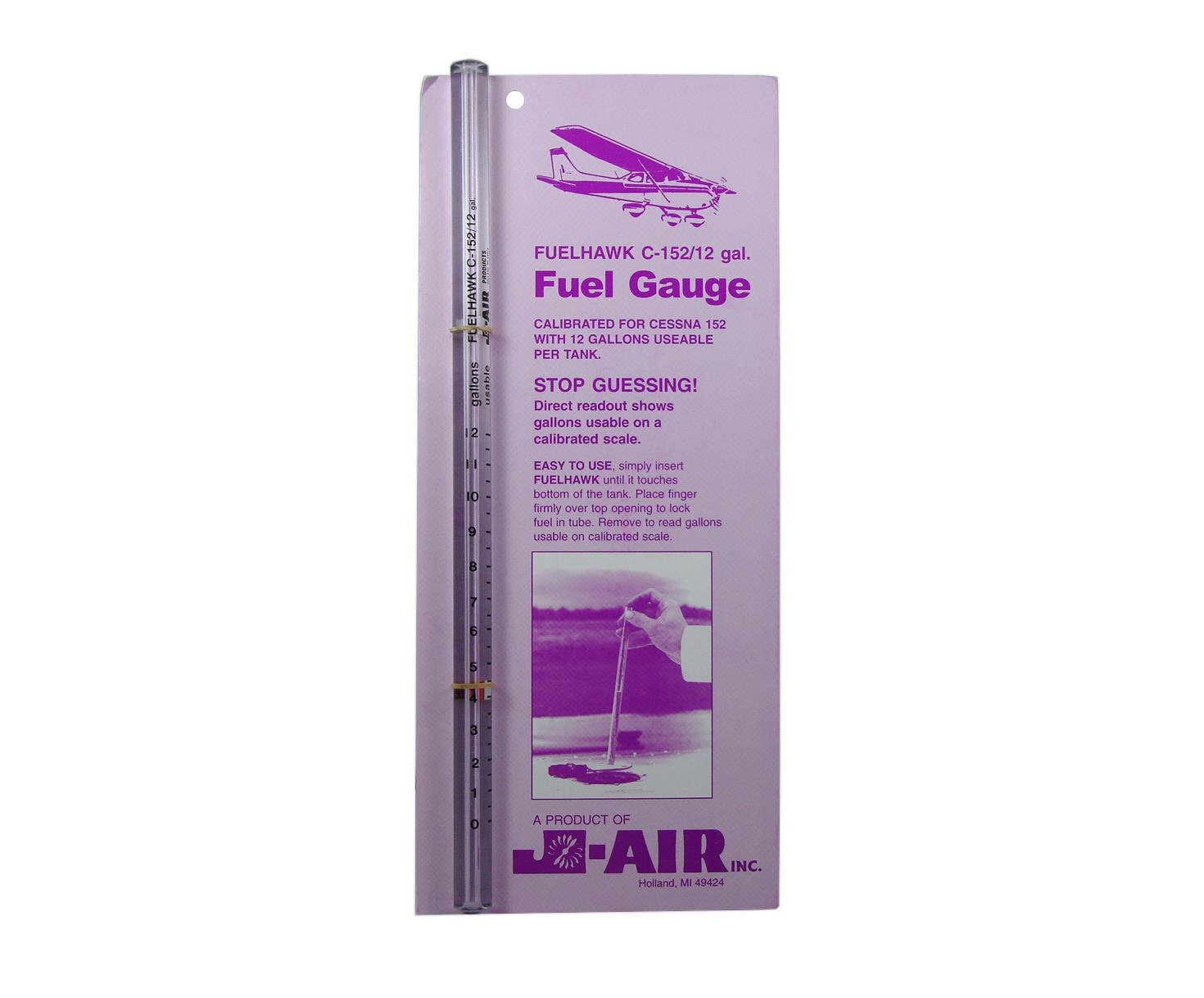 FuelHawk C-152/12 Clear Plastic Cessna C152 12-Gallon Aircraft Fuel Tank Gauge