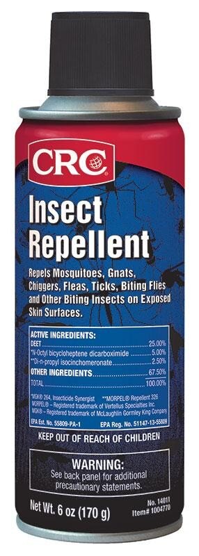 CRC® 14011 Clear Insect Repellent - 170 Gram (8 oz) Aerosol Can