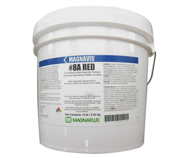 MAGNAFLUX® 01-1780-69 MAGNAVIS® #8A Red Colored, Non-fluorescent Magnetic Particles - 10 lb Pail